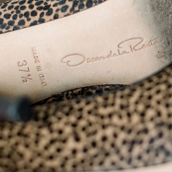 Oscar de la Renta Ponyhair Animal Print Pumps Size 37.5 Women's Size 7 - Picture 10 of 13